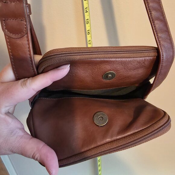 Share Genuine Leather SAS Brown Multi Compartment Purse Vintage - Picture 4 of 6